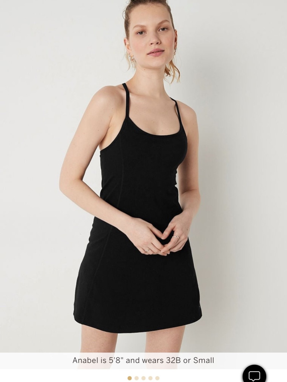 PinkVS Cotton active Black Spaghetti Strap Dress